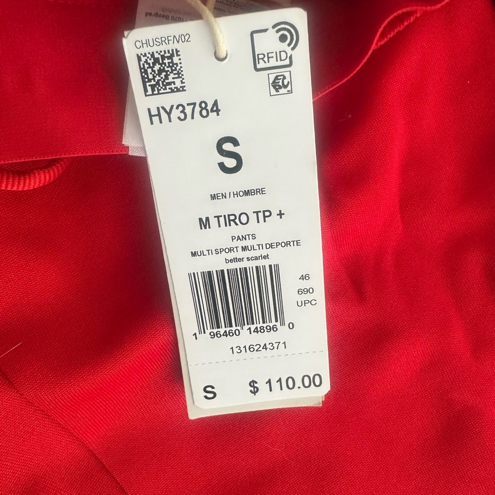 adidas Red and Black Track Pants - Picture 2 of 5
